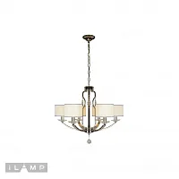 Люстра подвесная Urban 88189/6 CR iLamp белая на 6 ламп, основание хром в стиле американский современный Люстра подвесная Urban 88189/6 CR iLamp белая на 6 ламп, основание хром в стиле американский современный